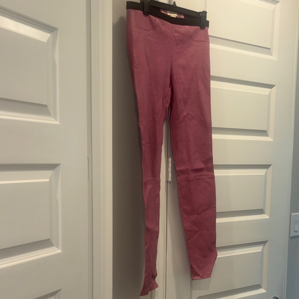 Helmut Lang Mauve Skinny Jeans Lamb skin